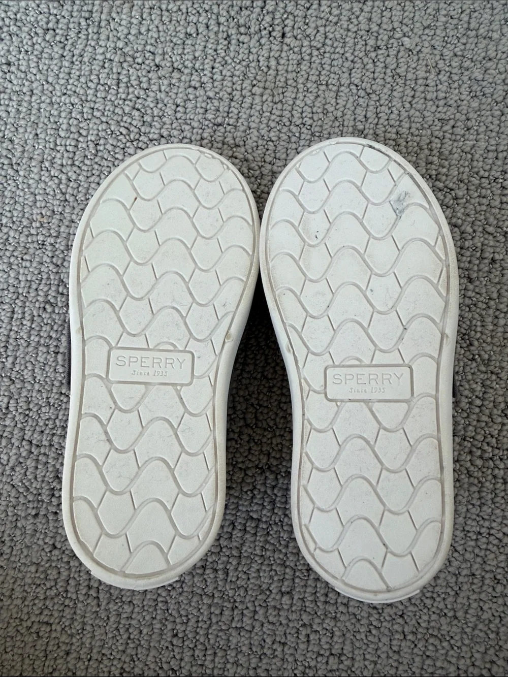 Sperry Kids Black Canvas Slip-On Loafers with Gray Trim